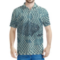 Steel Blue Snakeskin Print Men's Polo Shirt