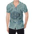Steel Blue Snakeskin Print Men's Shirt