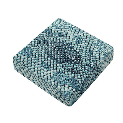 Steel Blue Snakeskin Print Outdoor Seat Cushion Cover