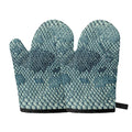 Steel Blue Snakeskin Print Oven Mitts