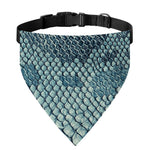 Steel Blue Snakeskin Print Over The Collar Dog Bandana