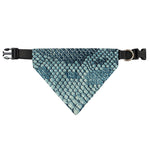 Steel Blue Snakeskin Print Over The Collar Dog Bandana