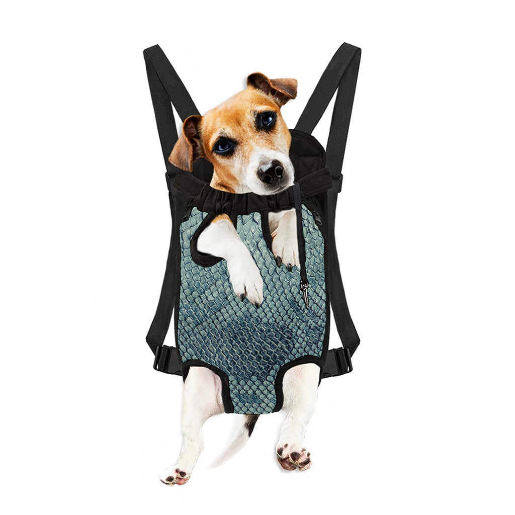 Steel Blue Snakeskin Print Pet Carrier Backpack