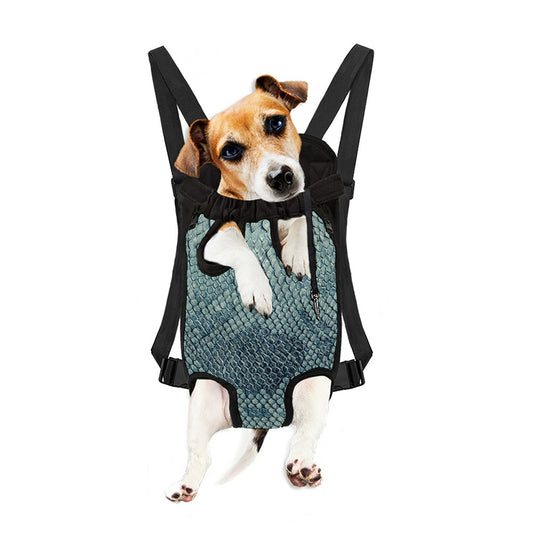 Steel Blue Snakeskin Print Pet Carrier Backpack