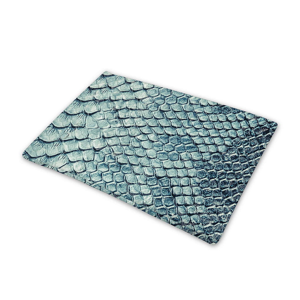 Steel Blue Snakeskin Print Pet Cooling Mat Cover