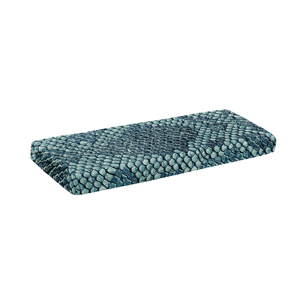 Steel Blue Snakeskin Print Piano Keyboard Cover