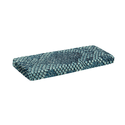 Steel Blue Snakeskin Print Piano Keyboard Cover