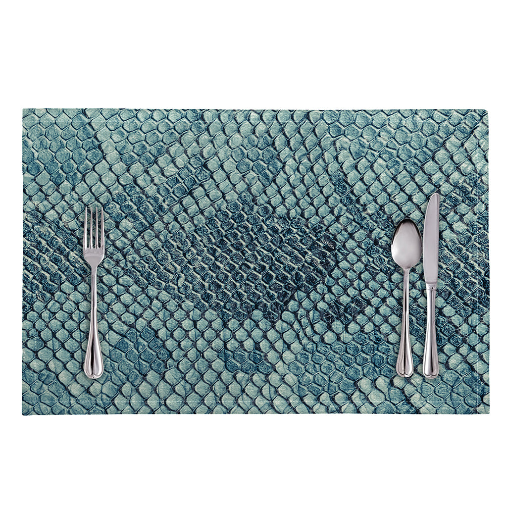 Steel Blue Snakeskin Print Placemat