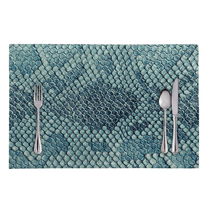 Steel Blue Snakeskin Print Placemat