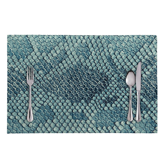 Steel Blue Snakeskin Print Placemat