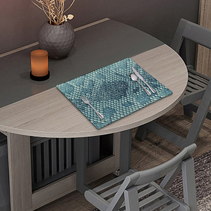 Steel Blue Snakeskin Print Placemat