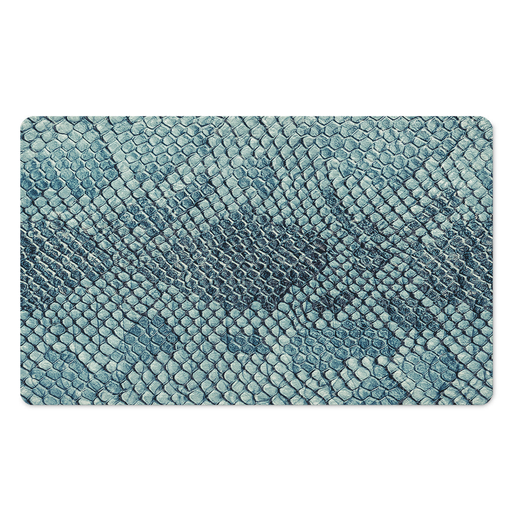 Steel Blue Snakeskin Print Polyester Doormat