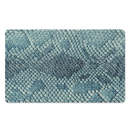 Steel Blue Snakeskin Print Polyester Doormat