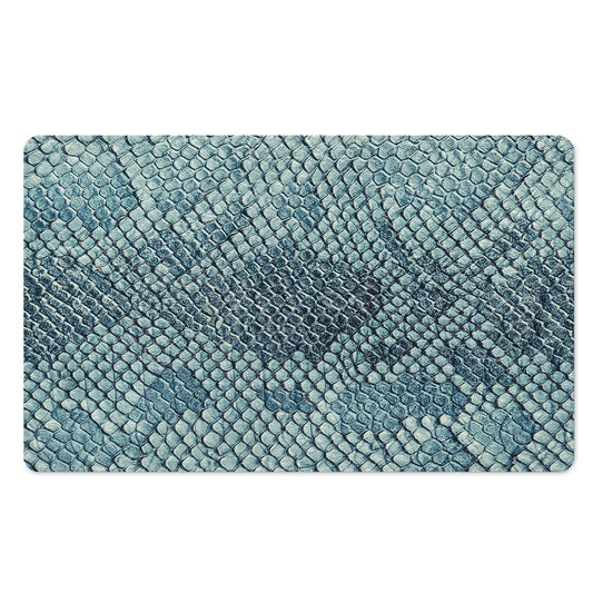 Steel Blue Snakeskin Print Polyester Doormat