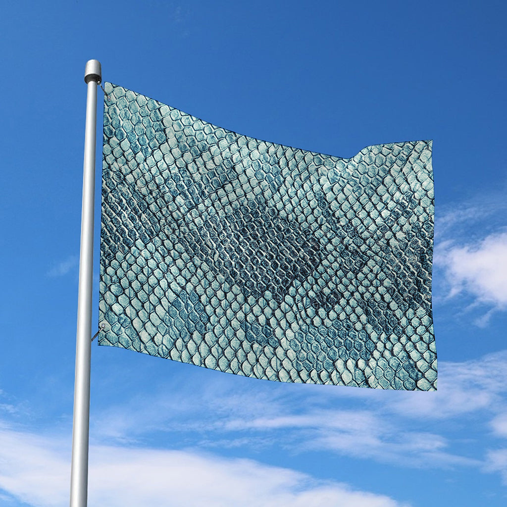 Steel Blue Snakeskin Print Polyester Flag