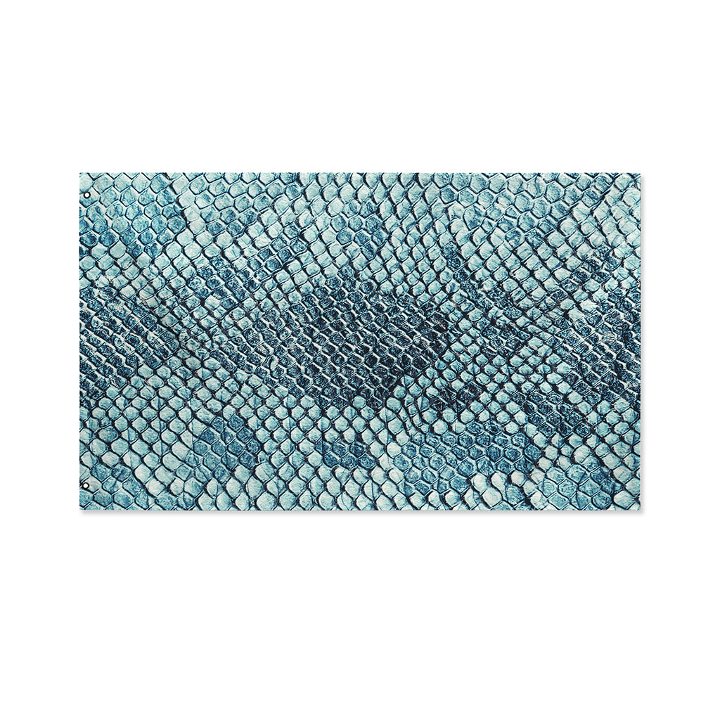 Steel Blue Snakeskin Print Polyester Flag