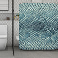Steel Blue Snakeskin Print Polyester Shower Curtain