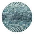 Steel Blue Snakeskin Print Round Blanket
