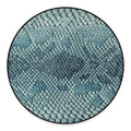 Steel Blue Snakeskin Print Round Floor Mat
