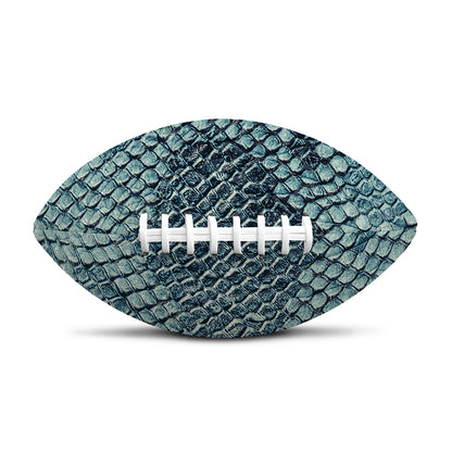 Steel Blue Snakeskin Print Rugby Ball