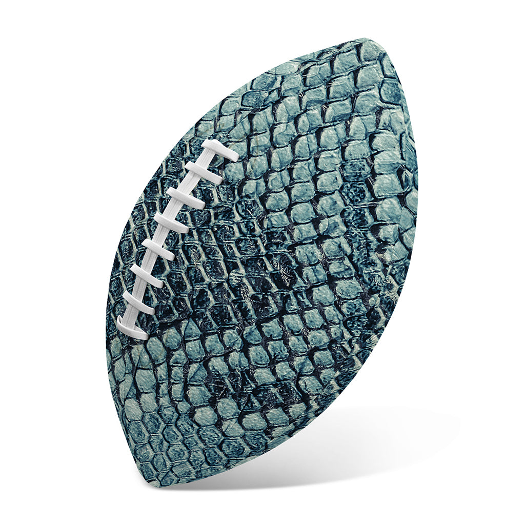 Steel Blue Snakeskin Print Rugby Ball