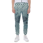 Steel Blue Snakeskin Print Scuba Joggers
