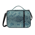 Steel Blue Snakeskin Print Shoulder Strap Bible Bag