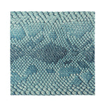 Steel Blue Snakeskin Print Silk Bandana