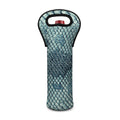 Steel Blue Snakeskin Print Single Neoprene Wine Tote