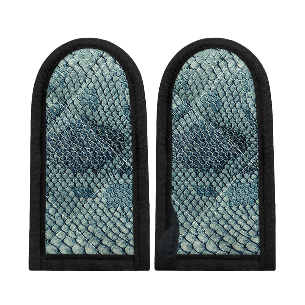 Steel Blue Snakeskin Print Skillet Handle Cover