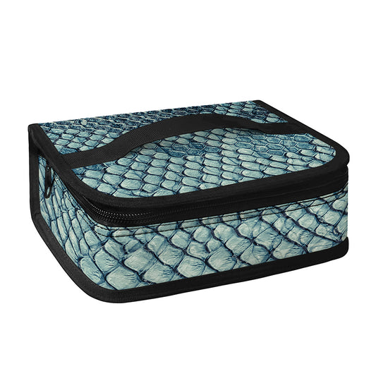 Steel Blue Snakeskin Print Small Lunch Bag