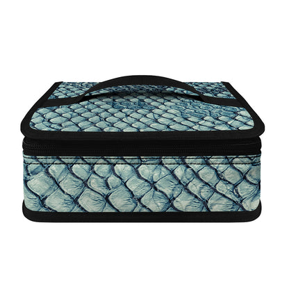Steel Blue Snakeskin Print Small Lunch Bag