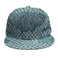 Steel Blue Snakeskin Print Snapback Cap