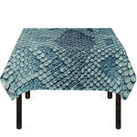 Steel Blue Snakeskin Print Tablecloth