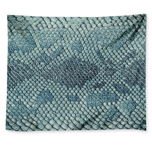 Steel Blue Snakeskin Print Tapestry