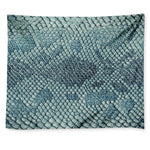 Steel Blue Snakeskin Print Tapestry