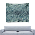 Steel Blue Snakeskin Print Tapestry