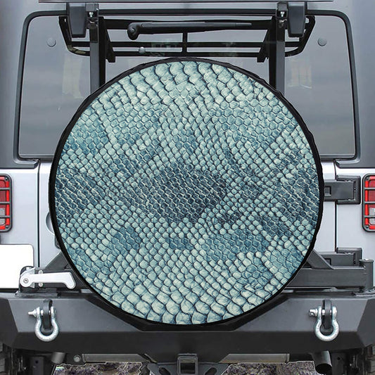 Steel Blue Snakeskin Print Tire Cover