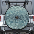 Steel Blue Snakeskin Print Tire Cover With Camera Hole