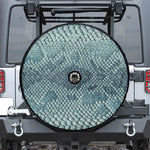 Steel Blue Snakeskin Print Tire Cover With Camera Hole