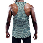 Steel Blue Snakeskin Print Training Tank Top