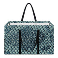 Steel Blue Snakeskin Print Utility Tote Bag