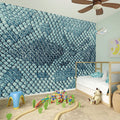 Steel Blue Snakeskin Print Wall Sticker