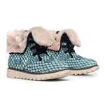 Steel Blue Snakeskin Print Winter Boots