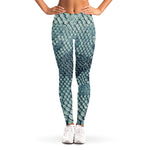 Steel Blue Snakeskin Print Women's Leggings