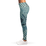 Steel Blue Snakeskin Print Women's Leggings