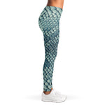 Steel Blue Snakeskin Print Women's Leggings