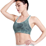 Steel Blue Snakeskin Print Women's Sports Bra
