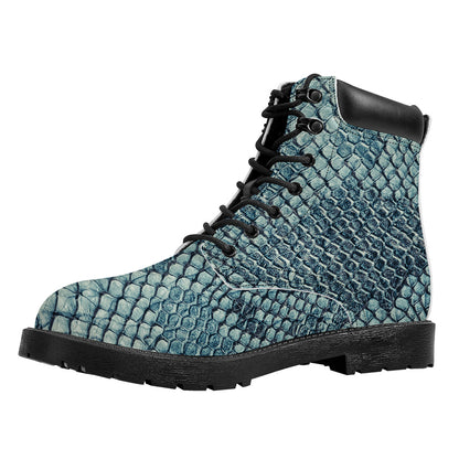 Steel Blue Snakeskin Print Work Boots