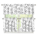 Stethoscope Sign Pattern Print 3 Piece Kitchen Curtains